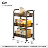 Yicai Nianhua Kitchen Storage Rack Floor-standing Storage Rack Mobile Storage Trolley Vegetable Rack Multi-layer Snack Rack 1056-BK