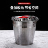 Yaofeng stainless steel bucket portable ice bucket kindergarten trash can with lid oil bucket iron bucket home kitchen canteen thickened extra thick 20cm bucket 4L without lid without water spoon