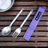 Tianxing He Xuefeng titanium spoon and fork exquisite camping titanium metal fork and spoon set portable tableware SCT002H titanium spoon and fork green SCT-002