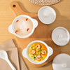 Songfa porcelain ceramic stew pot water-proof double-eared stew pot with lid household steamed egg cup earthen pot stew pot small soup cup 500ml one pack