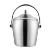 Feihuan thickened stainless steel ice bucket double-layer champagne bucket red wine ice-cold beer ice bucket KTV bar equipment ice wine bucket double-layer 1.2L portable bright without lid <with ice clip>