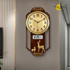 Swiss original imported quality living room wall clock quartz clock 2025 new high-end light luxury new Chinese style home fashion light luxury sandalwood gold upgraded silent movement 20 inches or more