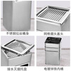 Kai Tak hotel lobby stainless steel trash can cigarette butt column shopping mall office building cigarette extinguisher bucket with ashtray outdoor smoking area elevator bucket luxury rectangular silver new style 30*25*69cm