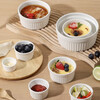 Porcelain Soul Ceramic Baking Bowl Bird's Nest Cup Baking Soufflé Home Oven Steamed Egg Bowl Pudding Yogurt Bowl White 4 Pack