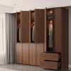 Laishida solid wood wardrobe segmented storage hidden handle-free master bedroom storage wardrobe XD84# four-door wardrobe