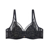 Embry Starry Rabbit Ears Set Light Luxurious Lace Single Layer Bra Women's Anti-Bump Triangular Cup Underwear Gift Obsidian Black BLK 75B L