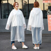 Bovonik outdoor disposable raincoat poncho adult thickened translucent frosted long hood