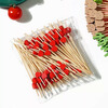 Dolly disposable fruit picks creative art bamboo picks candied haws skewers cocktail burger decorative picks KTV toothpicks 12cm-red love picks 100 pieces