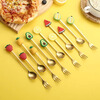 Xincong Fruit Fork Stainless Steel Food Grade Household Creative Simple Cute Small Fork Light Luxury Cake Dessert Fork Fruit Picks 4 Pack One for Each Color