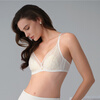 Embry Starry Rabbit Ears Set Light Luxurious Lace Single Layer Bra Women's Anti-Bump Triangular Cup Underwear Gift Gardenia White CRM 85B XL