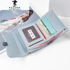 PLOVER wallet niche design 2025 new internet celebrity small fresh soft leather folding coin purse Korean women's wallet short blue