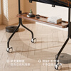 Yizhigu Universal TV Stand Household Movable Wood Art Floor Cart Living Room Bedroom Stainless Steel TV Stand Perforated Board Hanger Universal Belt Brake Wheel 32-75 Inch Black Iron Art + Single-layer Walnut Pallet + Silent Universal Wheel