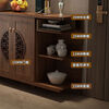 Shanghuashi new Chinese style sideboard integrated wall cabinet home living room simple multi-purpose solid wood locker home shoe cabinet new Chinese style double door opening丨80*40*98 delivery to home package installation