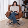 Nana Lawrence 360 rotating single sofa chair casual home light luxury high-end Napa leather ergonomic chair caramel color ecological leather
