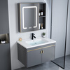 Jomoo's new bathroom washbasin cabinet combination space aluminum small apartment bathroom cabinet integrated ceramic washbasin sink dz 50 complete set + mirror cabinet width 30