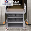 Linen cart, hotel work cart, guest room special service cleaning cart, hotel room cleaning cart, single-sided small wheel, brown thick material