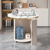 Yu Xiangyuan tea table modern simple movable slate tea table and chair combination light luxury balcony household kettle integrated table coffee table snow mountain white slate round tea table