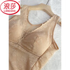 LangSha spring and summer ultra-thin bra shapewear for women, plus fattening back and belly vest 200 pounds large size corset top, champagne color L 95-115 pounds bra 75BC/80AB)