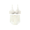 Embry Starry Rabbit Ears Set Light Luxurious Lace Single Layer Bra Women's Anti-Bump Triangular Cup Underwear Gift Gardenia White CRM 85B XL