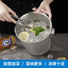 Chaosihui extra thick stainless steel ice bucket double-layer champagne bucket red wine iced beer ice bucket KTV bar ice wine bucket 9L extra thick 24CM