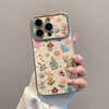 Vinien is suitable for Apple 16prom mobile phone case 15promax female new model 14pro summer high-end lens all-inclusive 13pm silicone small fresh 12 niche 17 anti-fall protective cover chestnut floral lens all-inclusive + delicate and skin-friendly iPhone 16 Pro Max