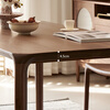 Faner solid wood dining table North American black walnut home rectangular dining table office tea table large plate straight dining table Moon dining table 160*80*75cm frame