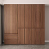 Laishida solid wood wardrobe segmented storage hidden handle-free master bedroom storage wardrobe XD84# four-door wardrobe