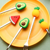 Xincong Fruit Fork Stainless Steel Food Grade Household Creative Simple Cute Small Fork Light Luxury Cake Dessert Fork Fruit Picks 4 Pack One for Each Color