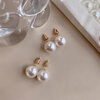 GECOMO 925 Silver Steamed Bun Pearl Earrings New Year's Gift Popular Light Luxury High-Quality Earrings Feminine Ear Hole Earrings