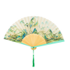 TaTanice folding fan, female fan 6.5 inches, Chinese style classical Hanfu photo props, green bamboo head, thousands of miles of mountains and rivers