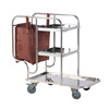 Cleaning Car Cleaning Car Stainless Steel Multi-Function Trolley Property Hotel Hotel Cleaning Tools Linen Cart Model A (Carpet Red Wheel)