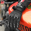 RidingTribe Motorcycle Riding Gloves Winter Plus Velvet Thickened Waterproof Electric Vehicle Summer Commuting Waterproof Anti-fall Touch Screen Motorcycle T2 Red-Winter Warmth L Size
