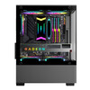 Jiuweihu Sea View Room Column-less MINI Computer Case Desktop Double-sided Glass Side Transmission/Support MATX Motherboard/120 Water Cooling T09 Column-less MINI Sea View Room Black + 5 Black Color Lighting Fans