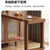 FANCYCHIC solid wood folding dining table and sideboard integrated island bar counter small apartment home wall storage cabinet retractable dining table OWEQ1035 walnut color. Single stool