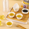 Disposable tea bowl, tea cup, rice husk Kung Fu tea cup, small food grade for home use, cup holder + high transparency air cup, one bag (50 pieces) 65 100mL or less