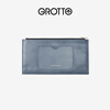 GROTTO new cowhide rivet zipper wallet clip card bag multi-card slot large capacity wallet New Year gift elephant gray F