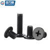 Guwanji 304 stainless steel black cross flat head screws CM large flat head thin head computer screws M2-M6 M2*2 200 pieces
