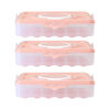 An Junsheng portable egg box refrigerator egg storage box egg tray food preservation box storage box with lid for egg boxes pink (excluding eggs) enhanced double-breasted 2 layers 1 cover 48 compartments