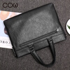 French COW men's bag briefcase men's business laptop bag casual shoulder crossbody travel backpack C-8616 briefcase black