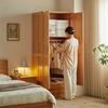 Jinduoxi solid wood wardrobe modern simple storage cabinet wardrobe environmentally friendly beech all solid wood door bedroom wardrobe