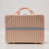 War rudder multifunctional suitcase makeup box beauty storage box small size suitcase lightweight Christmas boarding box gift box 14-inch double corner reinforced version (Sakura pink)