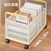 Lin's boy's work station bag artifact schoolbag storage basket trolley book placement basket removable bookcase under the table shelf box white large - with wheels