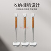 Guzhenjiang fan-shaped 201 stainless steel solid wood handle spatula for household cooking spatula, kitchen special thickened anti-scalding fan-shaped spatula