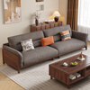 Dynasty Yijing black walnut pure solid wood sofa new Chinese style living room light luxury style high-end atmospheric fabric sofa combination wooden furniture double seat