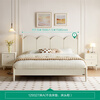 Quanyou Home French cream style solid wood high bed master bedroom household panel bed 1.8m x 2m double bed