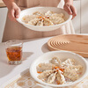 Xingfang Dumpling Plate Double-layer Drainage Plate Round Dumpling Plate with Vinegar Plate and Compartment Snack Plate