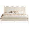 Quanyou Home French cream style solid wood high bed master bedroom household panel bed 1.8m x 2m double bed