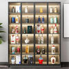 Kezitu living room glass multi-functional wine cabinet wall-mounted integrated display cabinet household light luxury high-end shelf wooden transparent high luxury gray 3