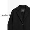 Massimo Dutti discount season 2025 women's clothing elegant and quiet luxury style long wool blend coat jacket 06413964 black M (170/92A)