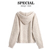 Sibaishe hooded long-sleeved sweater for women 2025 winter new fashion simple soft waxy loose casual top